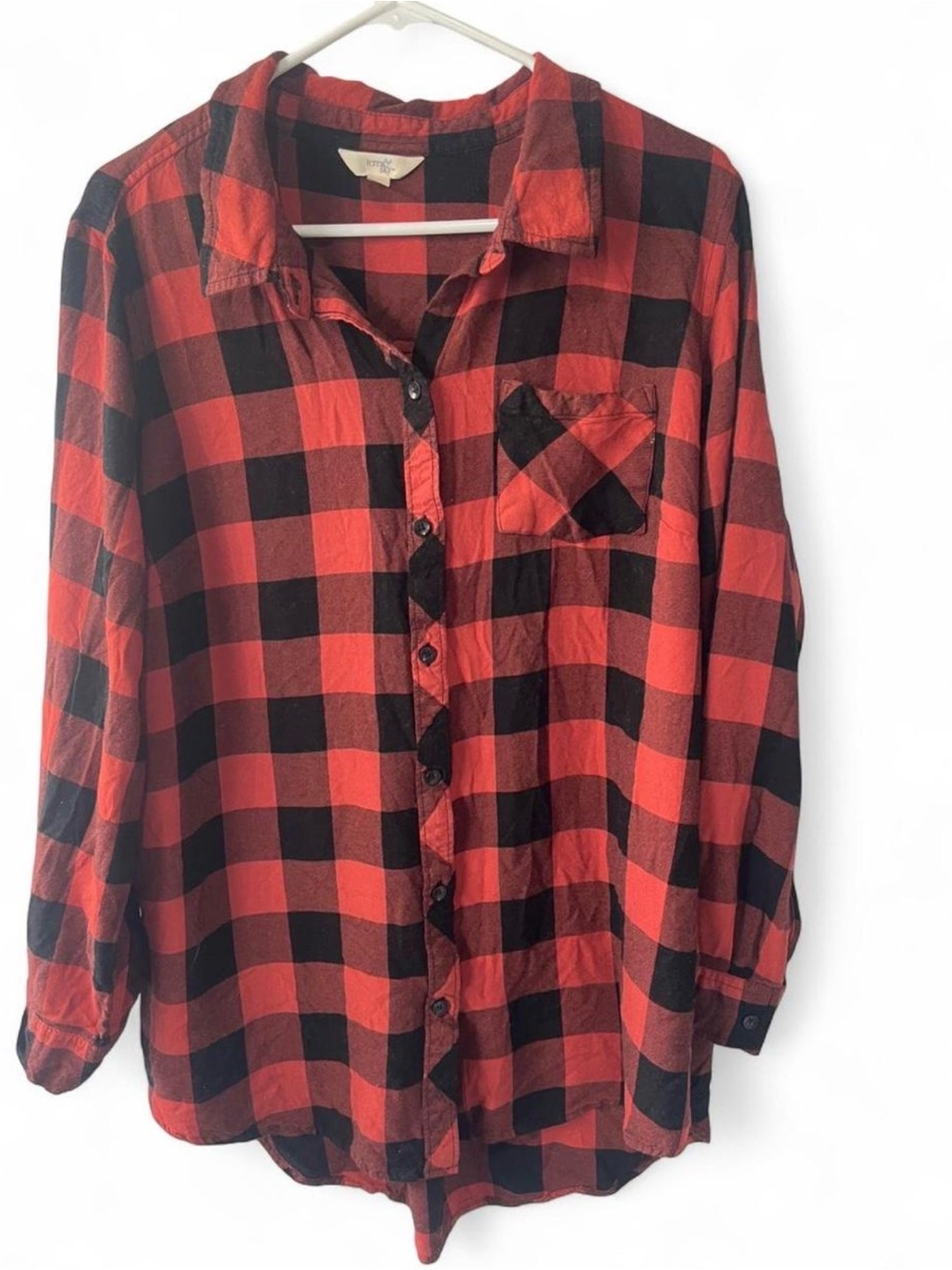 Terra & Sky Red and Black Plaid Shirt